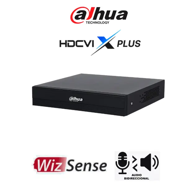 DVR de 8 canales 5MP Lite con WizSense y H.265+/ HDCVI X PLUS/ Audio Bidireccional en los 8 Canales/ Soporta 8 canales + 4 IP o hasta 12 canales IP/ SMD Plus y Búsqueda inteligente de Humanos y Vehículos Modelo DH-XVR1B08H-I/T Marca Dahua