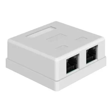 Roseta Marca Quest de 2 Puertos con Dados planos Supranet Cat6 