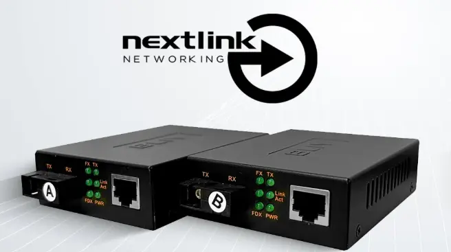 Par de Media Converter, 10/100/1000 20KM Modelo BLY-1G1E-AB40 Marca Nextlink