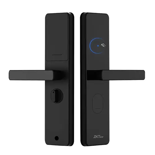 Cerradura inalámbrica para hoteles. Se conecta al sistema de gestión de cerraduras ZKBio CVSecurity SmartLock y permite el control remoto, la monitorización del estado y la sincronización del registro de desbloqueo. Los usuarios pueden controlar el acceso y el sistema de control de ascensores mediante tarjetas Multi-Tech. Es la solución ideal para hoteles y complejos turísticos inteligentes. Modelo SL02-ZL140H Marca ZKTeco