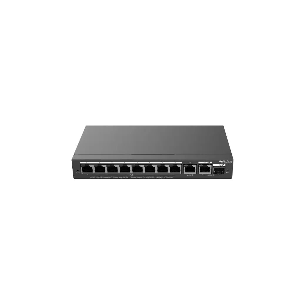 Swich RG-ES210GS-P de 10 puertos gigabit PoE y gestión inteligente desde la nube