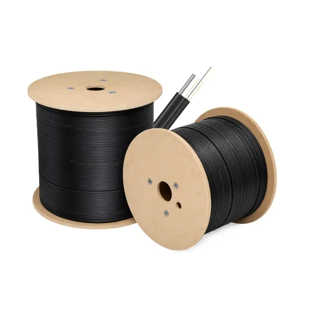 Combo de Bobina de Fibra Drop plana, 1 hilo 1km con guia de acero.