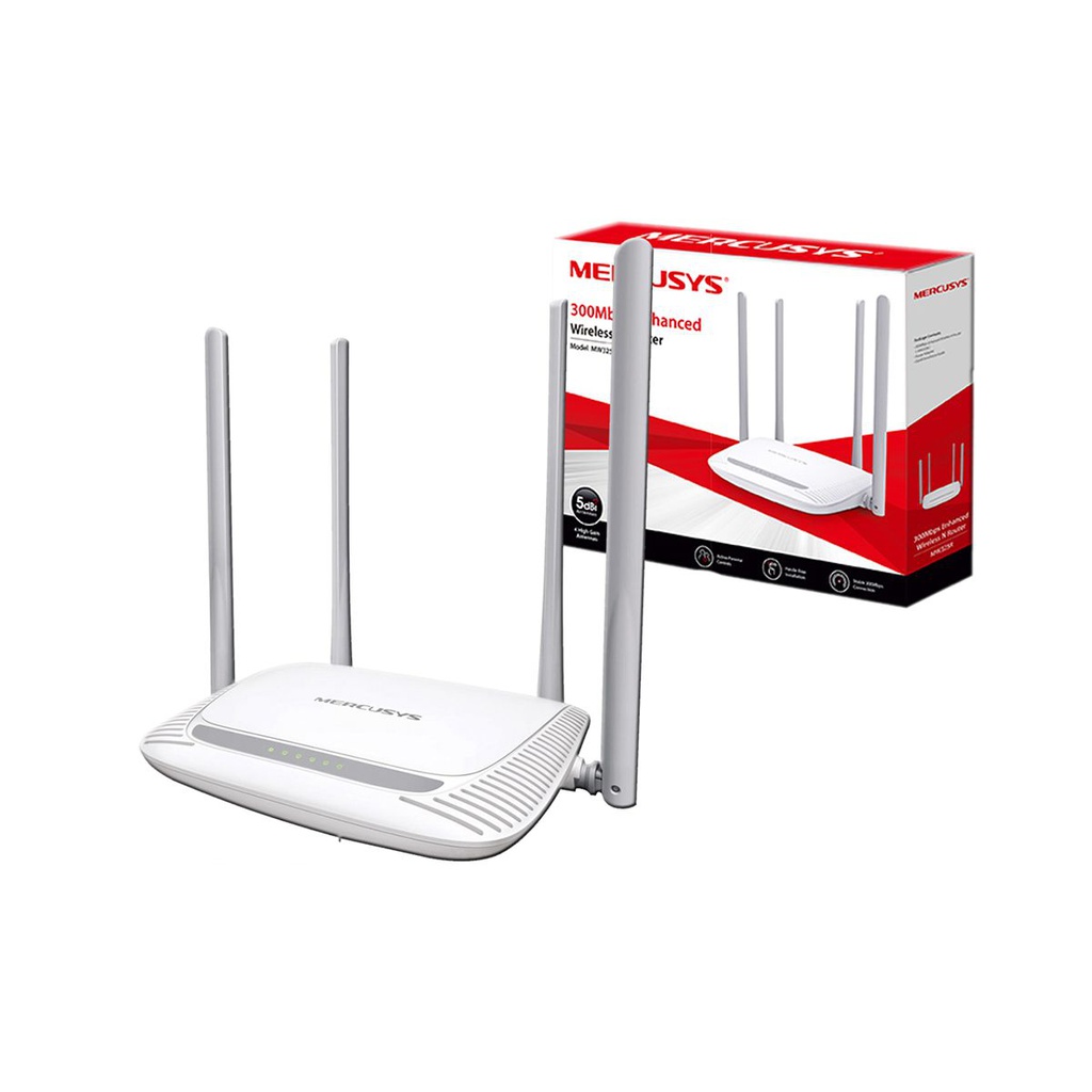 ROUTER INALÁMBRICO N 300MBPS 2.4GHZ 4 ANTENAS DE 5DBImarca Mercusys