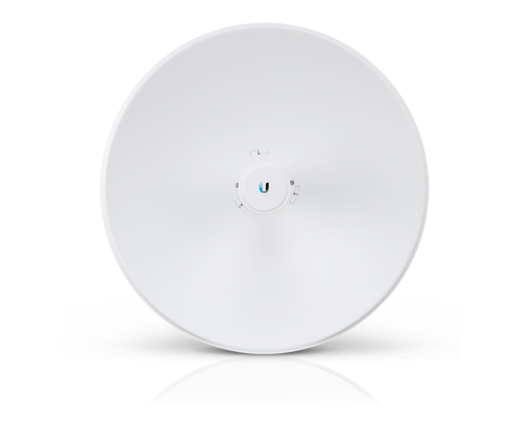 PowerBeam airMAX AC GEN2 hasta 450 Mbps, 5 GHz (5150 - 5875 MHz) con antena tipo plato altamente eficiente de 25 dBi marca Ubiquiti. 