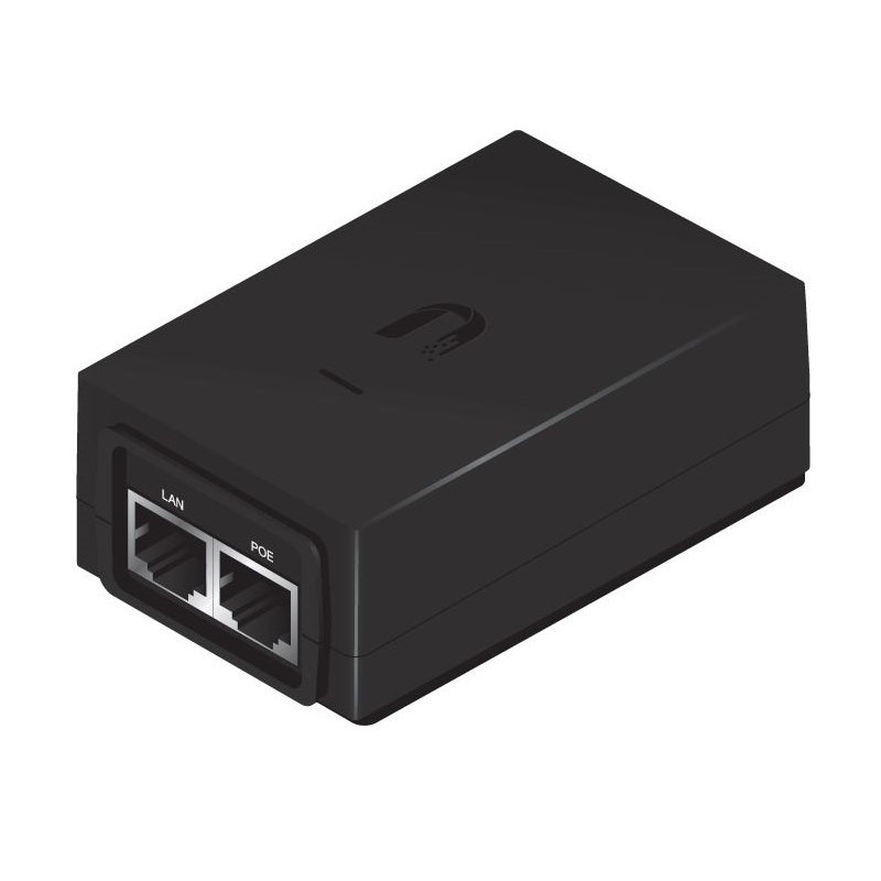 Adaptador PoE Ubiquiti de 48VDC, 0.5A puerto Gigabit, marca Ubiquiti