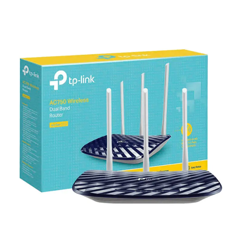 Router wi-fi de doble banda AC750 300Mbps a 2,4GHz + 433Mbps a 5GHz, 3 antenas, marca TP-Link