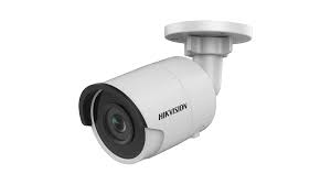 Cámara IP tipo Bala, resolución 4 Mpx, lente fijo, Compresión H.265+, WDR, IP67, 12V, PoE, marca Hikvision.