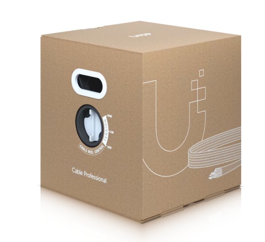 Bobina De Cable De 305 Metros, 24 AWG, Cat5E Exterior Blindado, Stp, Carrier-Class, color negro, marca Ubiquiti