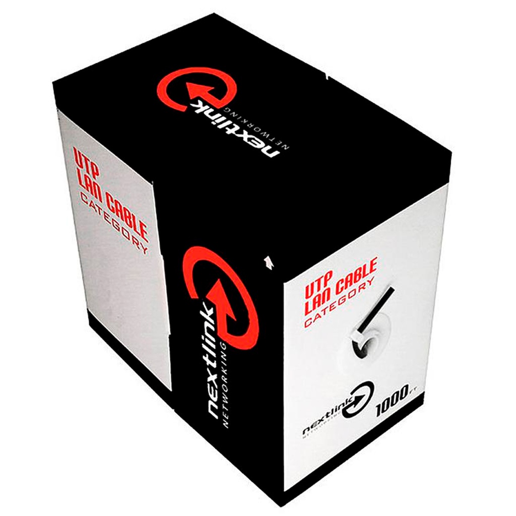 Cable UTP CAT5E color negro por metro, marca NEXTLINK