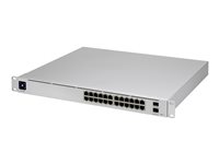 Ubiquiti UniFi Switch USW-Pro-24-POE - Conmutador - Gestionado - 24 x 10/100/1000 (16 PoE+, 8 PoE++) + 2 x 10 Gigabit SFP+ (enlace de subida) - sobremesa, montaje en rack - PoE++ (400 W)