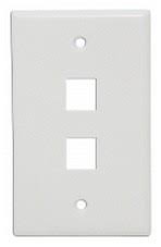 Placa plana vertical, 2 puertos color blanco, marca Supranet