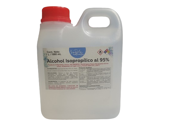 ALCOHOL ISOPROPILICO AL 95% SIMPLY PURE CLEANING 1 LITRO