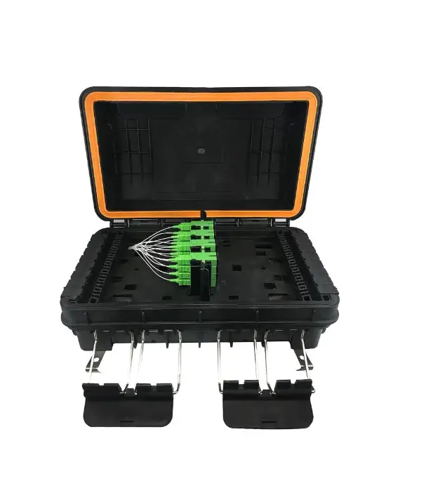Caja NAP de 8 puertos para exteriro Horizontal Completa PLC+Uniones 