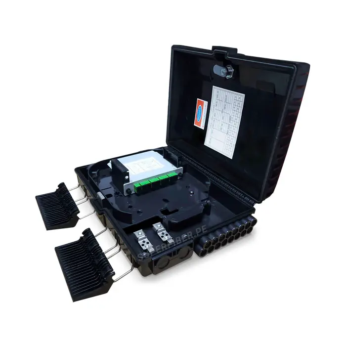 Caja NAP Cuadrada, Completa de 16 puertos tipo Casset SC/APC
