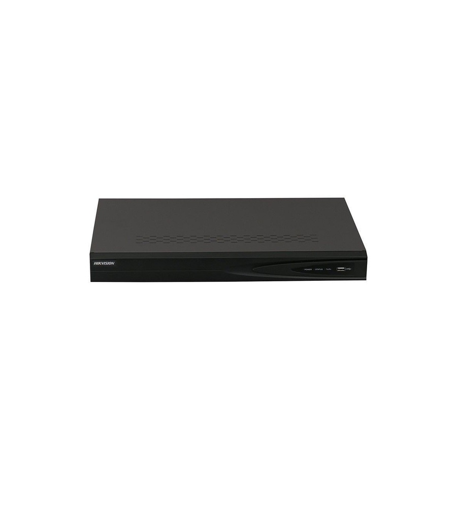 Nvr IP 8 Canales, Resolución Máxima 8 Mpx, slot para 2 HD, 8 puertos PoE, Compresión H.265+, marca Hikvision
