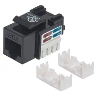 Dado plano CAT 6, 90° tipo 110 negro