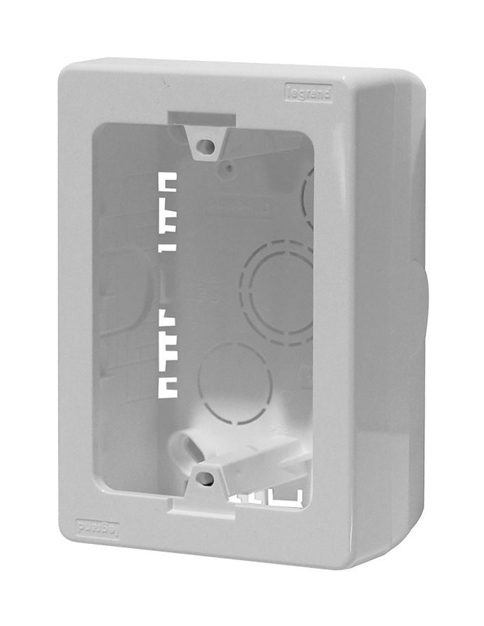 Caja rectangular sobre canaleta legrand