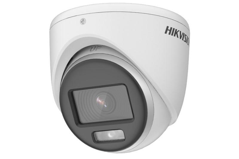 Cámara Turbo domo Color Vu con audio plástica, resolución 1080P, imagen a color 24/7, lente fijo, iluminación LED de 20 mts, 4 Híbrida, carcasa plástica. Marca Hikvision