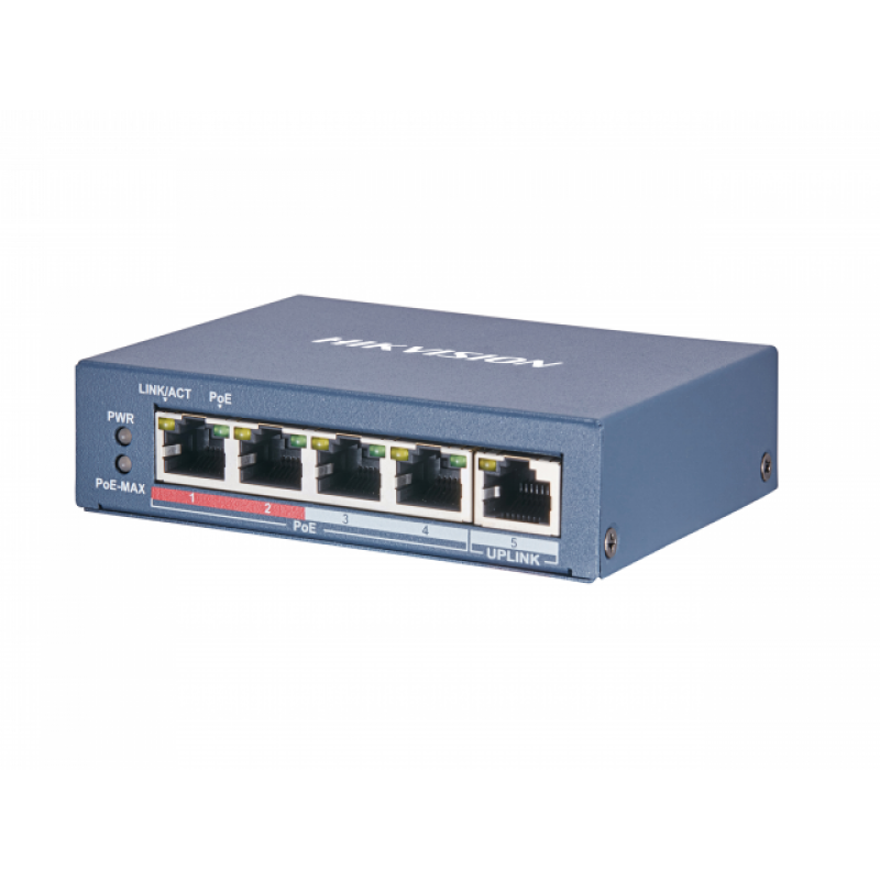 HIKVISION DS-3E0505P-E/M SWITCH NO ADMIN DE 4 PUERTOS POE 10/100/1000 RJ45 1 10/100/100 RJ45
