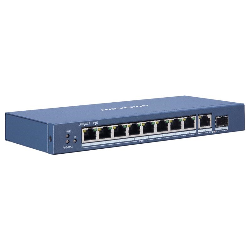 HIKVISION DS-3E0510P-E/M SWITCH NO ADMI 8PTOS POE 10/100/1000 RJ45 1PTO COMBO 10/100/1000 RJ45 O SFP.