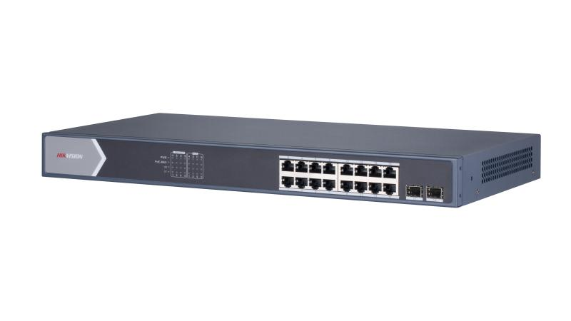 HIKVISION DS-3E0518P-E/M SWITCH NO ADMIN DE 16 PTOS POE 10/100/1000 RJ45 2 PTO 10/100/1000 SFP