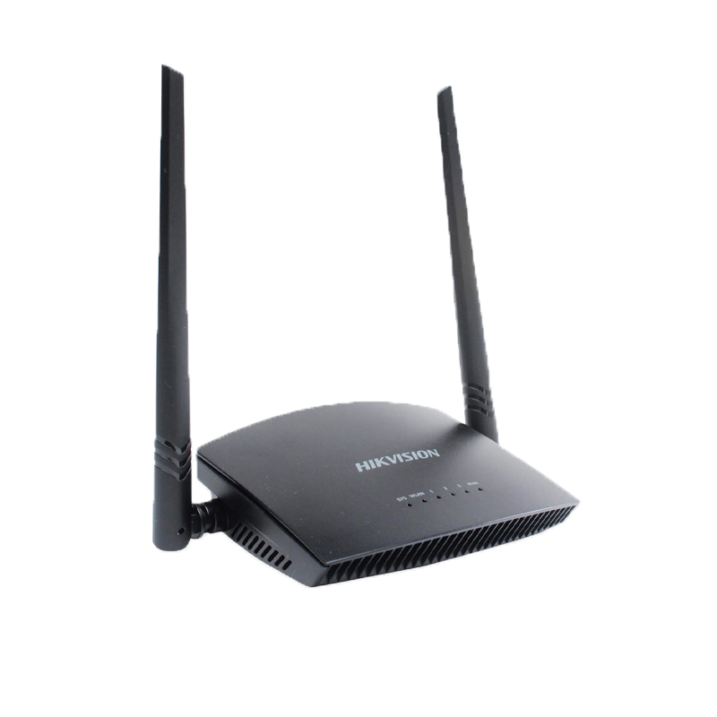 Router Inalámbrico WISP en Banda 2.4 GHz , hasta 300 Mbps, 4 Puertos 10/100 Mbps, 2 Antenas Omnidireccional de 5 dBi, Interior, marca Hikvision.
