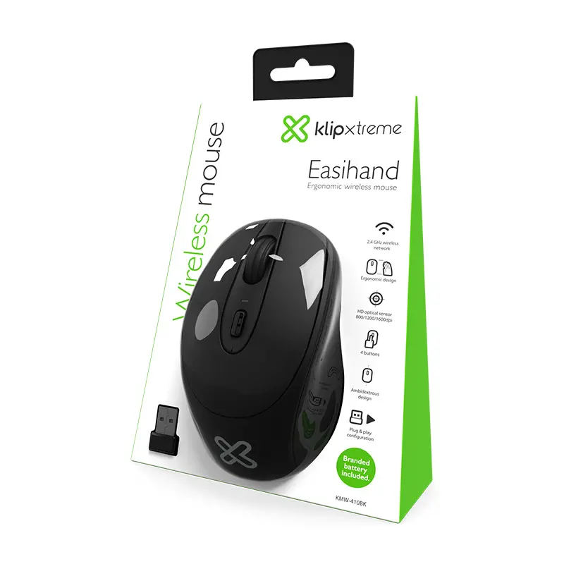 KMW-410BK Klip Xtreme - Mouse - 2.4 GHz