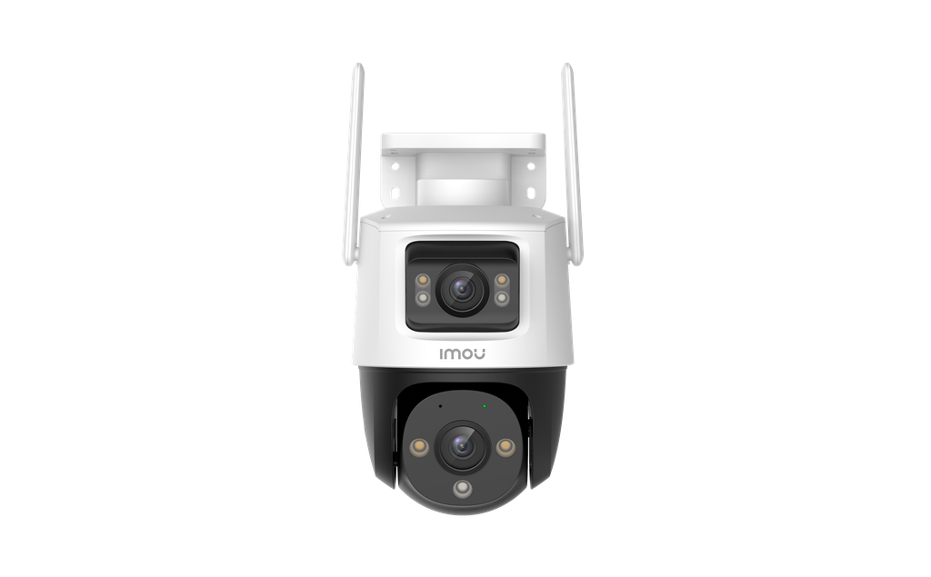 Cámara Imou Crusier Dual, con 2 lentes uno fijo de 3mpx y otro rotativo de 5mpx, para un total de 8mpx en vigilancia, con audio en doble vía y manejo de sistema motorizado
