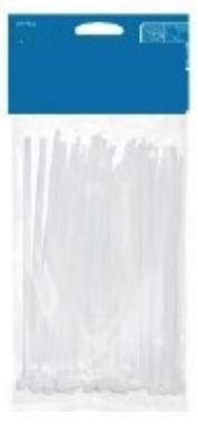 Cinchos plásticos 3.4x150 blanca 100u