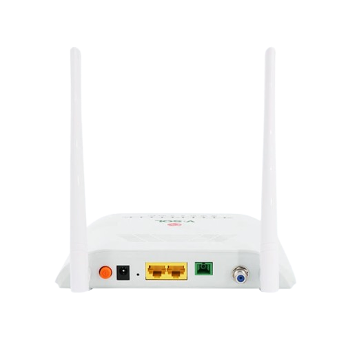 ONU WIFI+CATV 2 puertos RJ45 Modelo V2802GWT Marca, V-SOL XPON