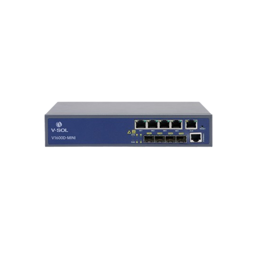 Mini OLT EPON de 4 puertos modelo V1600DMINI SFP PX20++ Marca V-SOL  	 