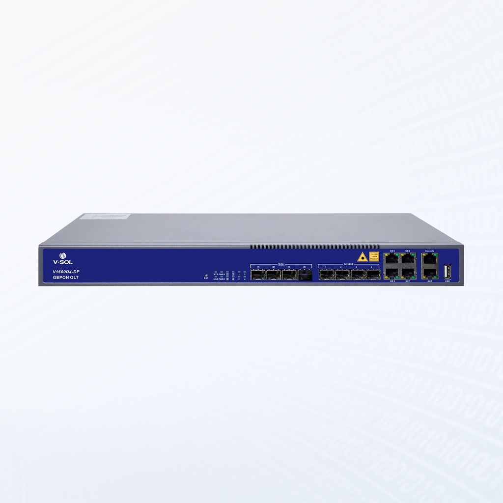 OLT EPON de 4 puertos modelo V1600D4-DP/BT  PX20++ Marca V-SOL  	 