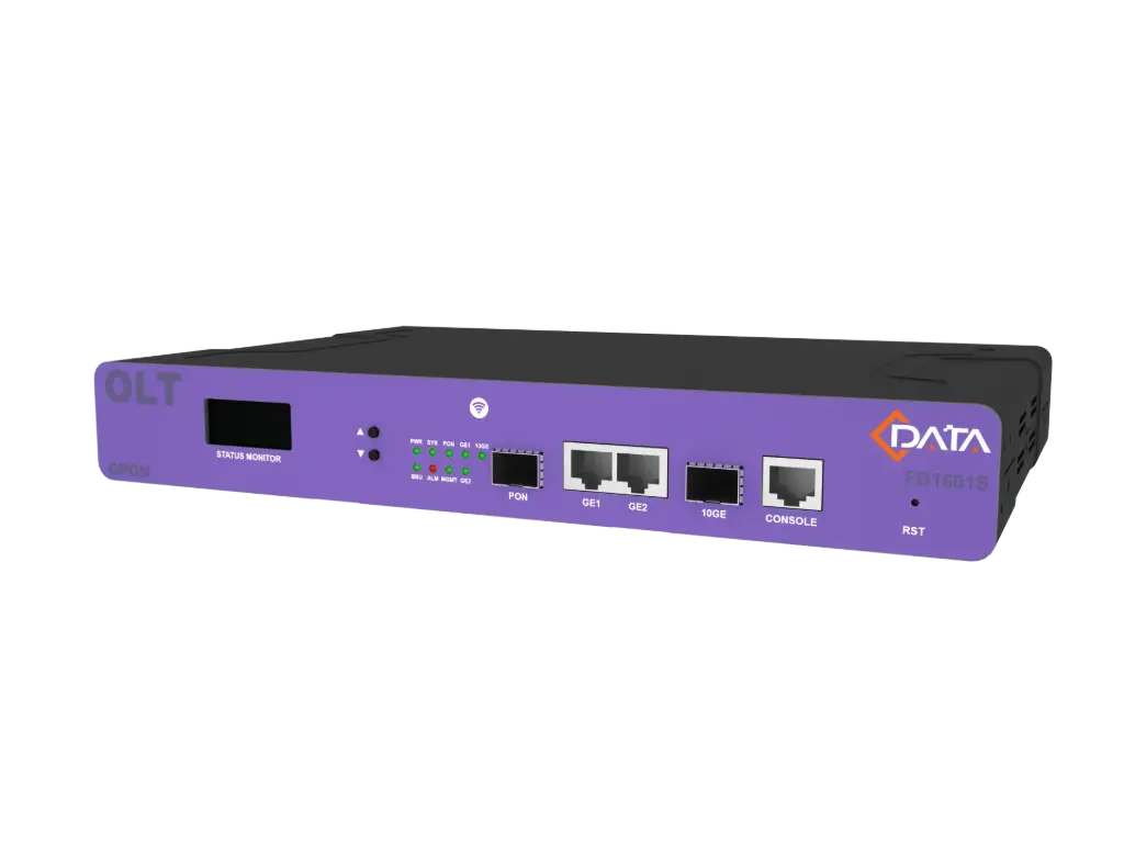 OLT GPON de 1 puerto PON, Incluye 1 SFP Class C++ 7db. Modelo FD1601S-B1 Marca C-DATA