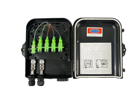 Caja NAP Cuadrada, Armada y Completa de 8 Puertos SC/APC 