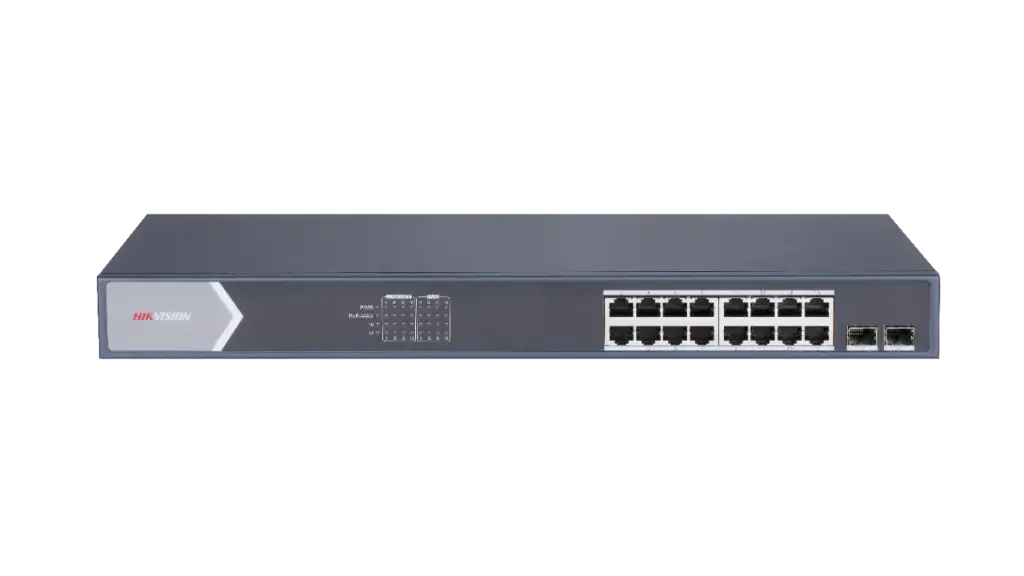 Switch Administrable Hikvision DS-3E1518P-SI en Guatemala | 16 Puertos PoE Gigabit