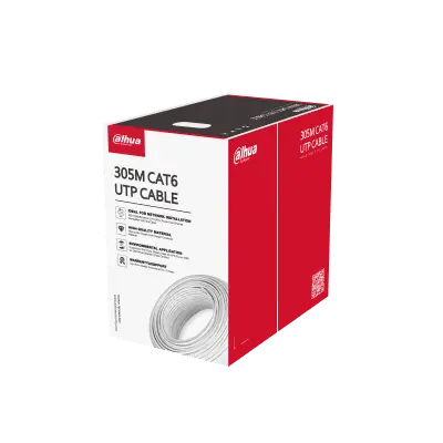 [u-6-i-99%-Dahua] Bobina de Cable UTP Cat6 Interior Color Blanco Marca Dahua 99% cobre. 