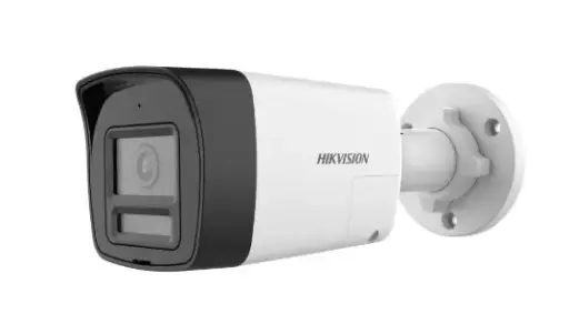 Cámara minibala fija de 2 MP, 1920 × 1080, con sirena y audio bidireccional, 2,8 mm y 3,6 mm, 25 m IR, 20 m de distancia de luz blanca, Smart-Hybrid Light,   Luz estroboscópica activa y alarma de audio,  Exterior IP67, Marca Hikvision 