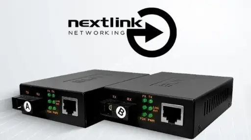 [FO-MED-1000-NEXTLINK] Par de Media Converter, 10/100/1000 20KM Modelo BLY-1G1E-AB40 Marca Nextlink