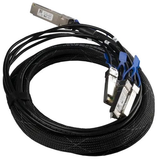 [XB+BC0003-XS+] Cable adaptador QSFP28 a 4x SFP28. Permite conectar varios dispositivos de 25 Gigabit a sus dispositivos CCR2216/CRS504.