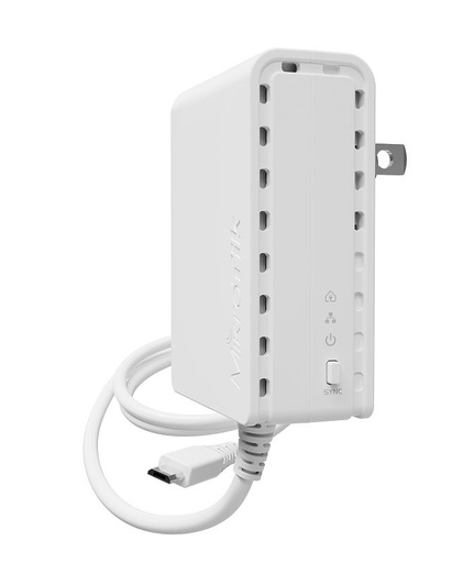 [PL6400] Adaptador de corriente con función PWR-LINE para router MikroTik alimentado por microUSB (enchufe tipo A).