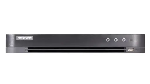 [DS-7204HTHI-K1] Dvr Turbo 4 canales, resolución máxima 8 Mpx (4K), compresión H.265+, soporta 4 canales IP (máximo 8 IP), 1 slot para disco duro (no incluido) salida HDMI y VGA, marca Hikvision