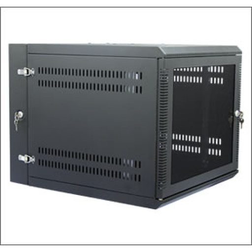 [GT-2180] Gabinete pared Fijo 7U  Laterales removibles , Color Negro, 20" profundidad, Marca QUEST.