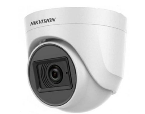 [DS-2CE76D0T-ITPFS] Cámara Turbo domo plastica , resolución 1080p, lente fijo, IR 20 mts, IP66, hibrida, microfono incorporado, marca Hikvision.