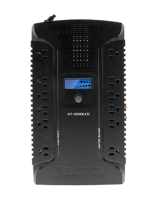 [HT-1000LCD] UPS interactiva 1000VA/600W, 12 slds, coax, USB, sobremesa-120V