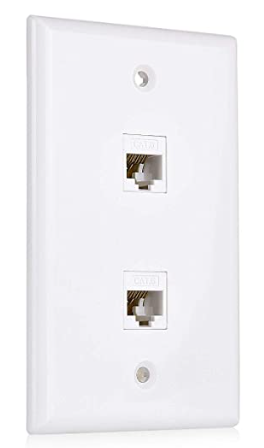[PLACA-2P-RJ11] Placa de Red para empotrar de 2 puertos rj11
