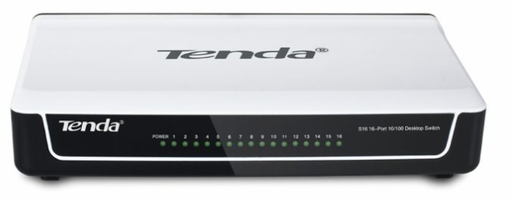 [S16] Switch S16, 16 puertos 10/100 Mbps, Desktop, marca TENDA