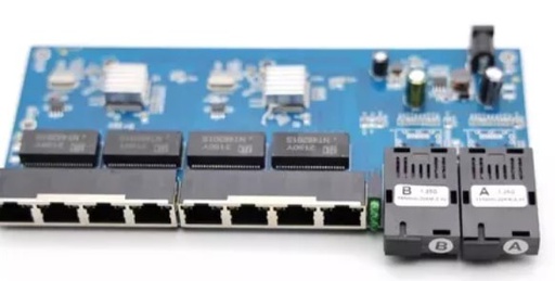 [FO-SW-POE-INV] Switch tarjeta PoE Inverso base 100 de 6 puertos