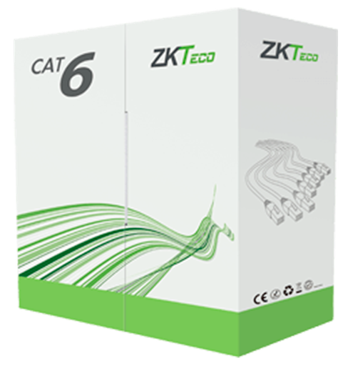 [U-6-I-ZKT] Bobina de cable UTP Cat.6, CCA,305m, para interior, color Blanco, marca ZKTeco