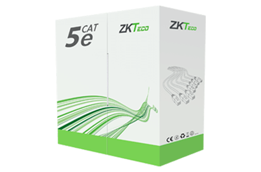 [U-5-E-ZKT] Bobina de cable UTP Cat.5e, CCA, 305m, para exterior, color negro, doble forro, marca ZKTeco