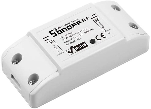 [RFR2] RFR2 Sonoff RFR2-Interruptor inteligente, 1 gang, 100-240V AC 50/60Hz, 10A/2200W/Total, Wifi, RF 433MHz